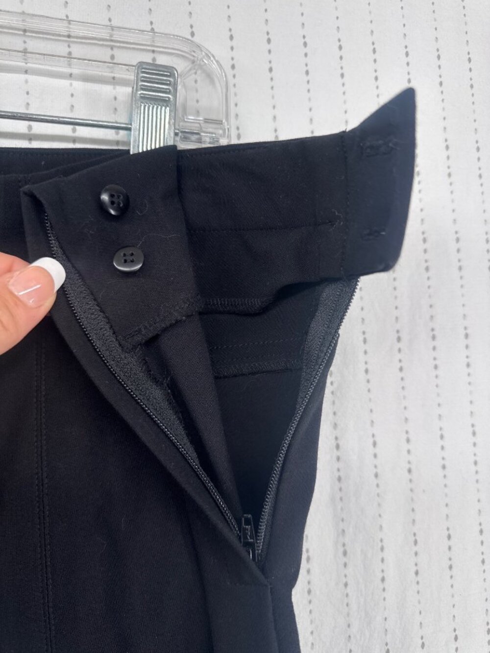 MM Lafleur Women Pant Sz 16 Black Side-Zip CottonBlend Modern City Urban Stretch - Picture 3 of 10